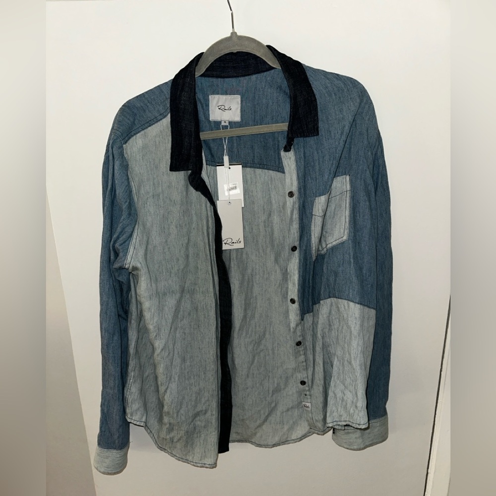 Rails Patchwork Denim Blouse
